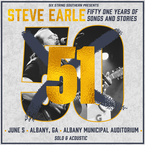 Steve Earle playing guitar gold 51 over image