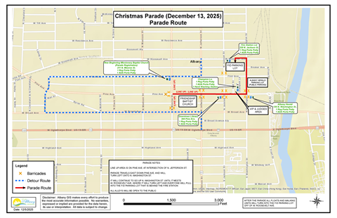 2025 Christmas Parade Route & Road Closures