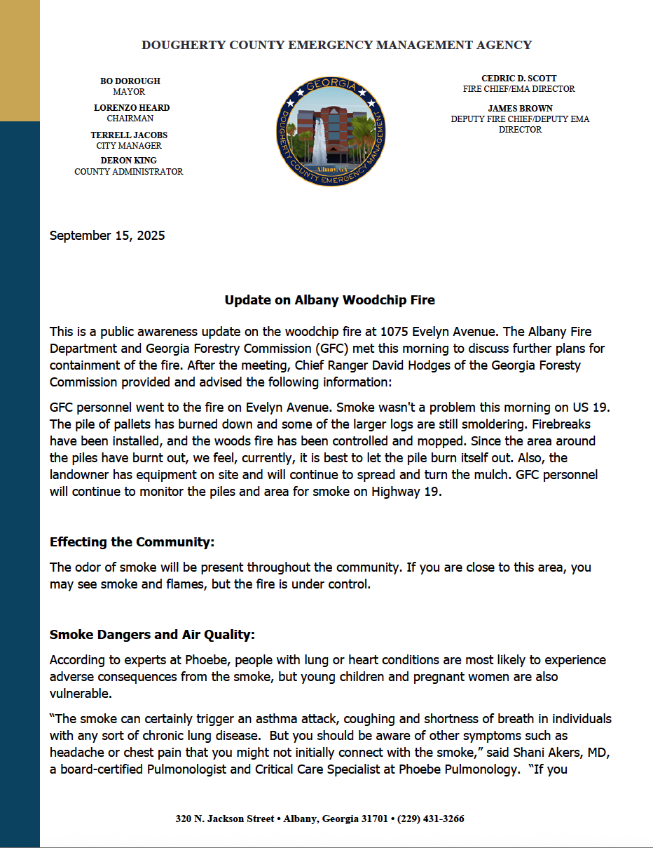 Press Release - Woodchip Fire Update 9-15-25 1-of-2
